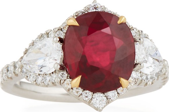 Bayco Two-Tone Diamond & Ruby Ring