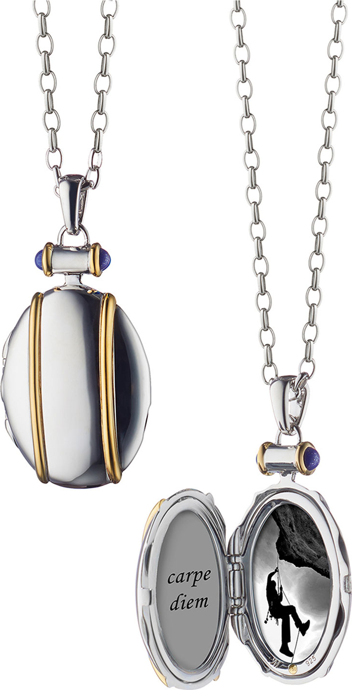 Monica Rich Kosann Sterling Silver and 18k Yellow Gold Locket Necklace, 32"