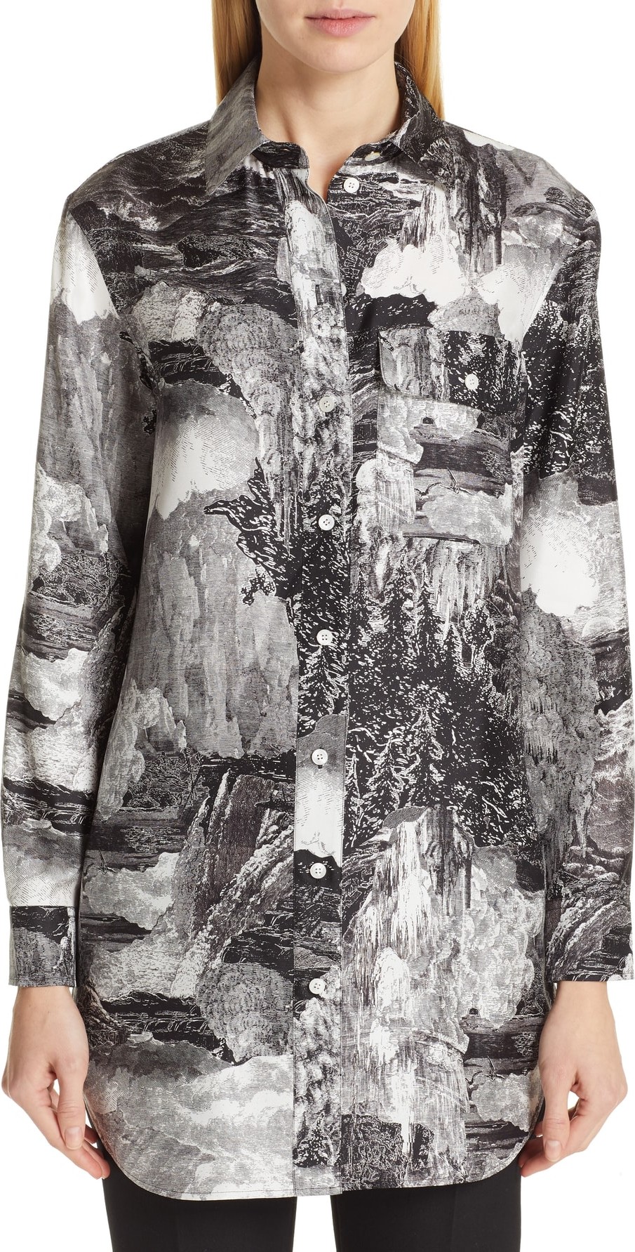 Burberry London England Chava Print Silk Shirt