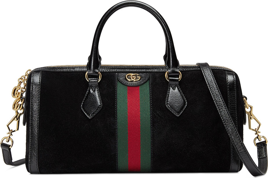 Gucci Ophidia Webbed Suede Duffel Bag