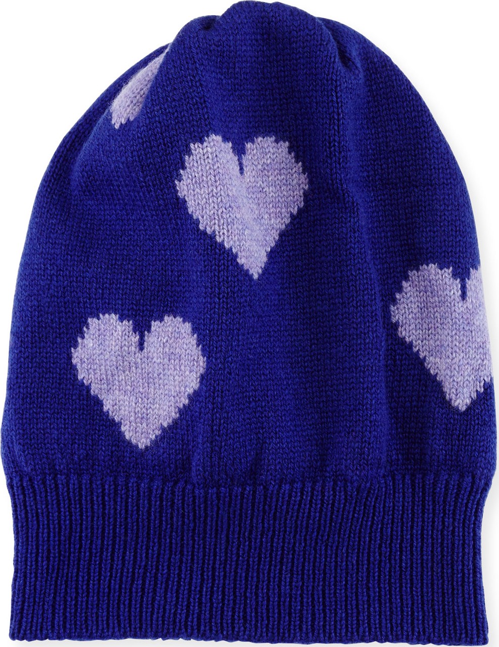 Rosie Sugden Cashmere Heart Beanie Hat, Purple/Lilac