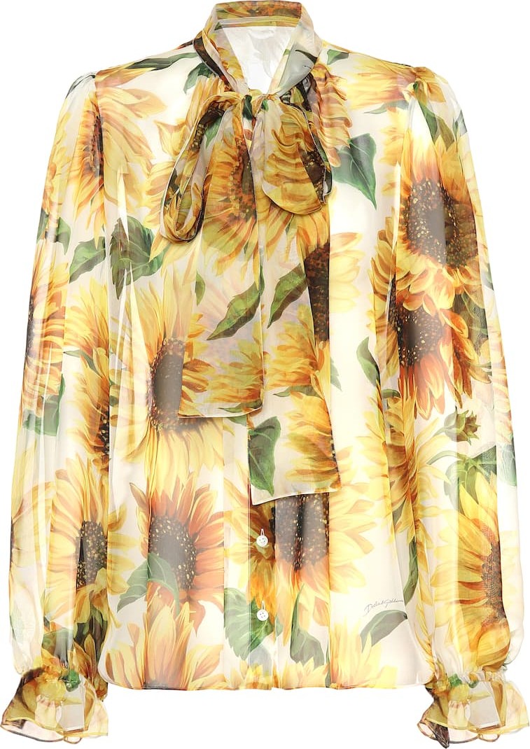 Dolce & Gabbana Sunflower silk-chiffon blouse
