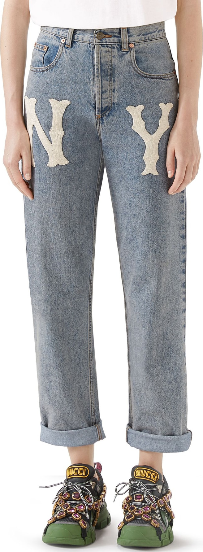 Gucci NY Patch Boyfriend Jeans