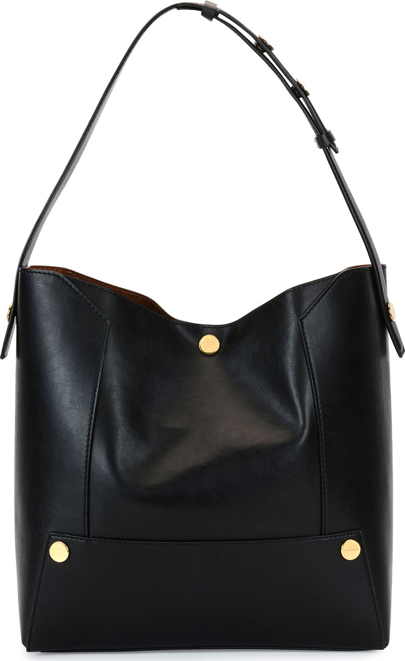 Stella McCartney Alter Textured Eco Faux-Napa Shoulder Bag, Black