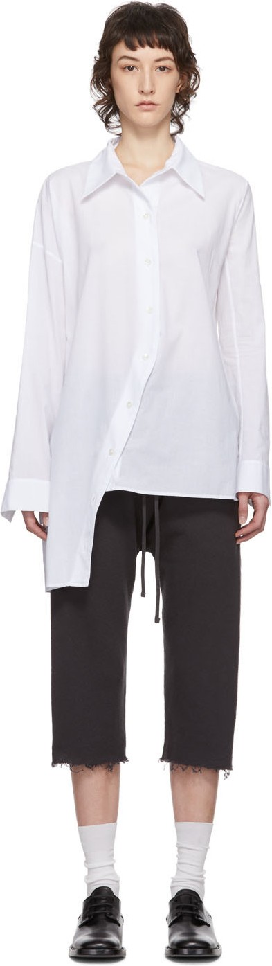 Ann Demeulemeester SSENSE Exclusive White Asymmetric Shirt