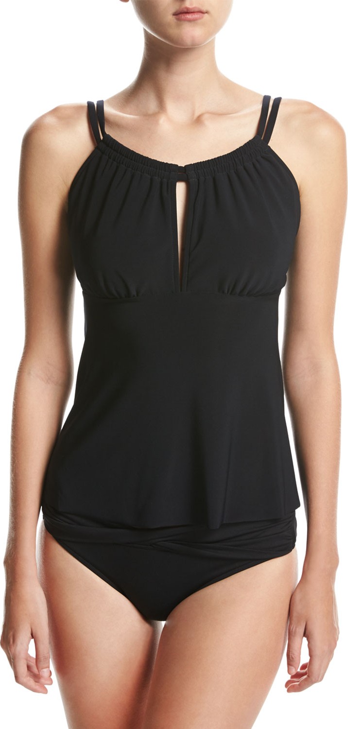 Magicsuit Kitty Solid Tankini Swim Top, Black