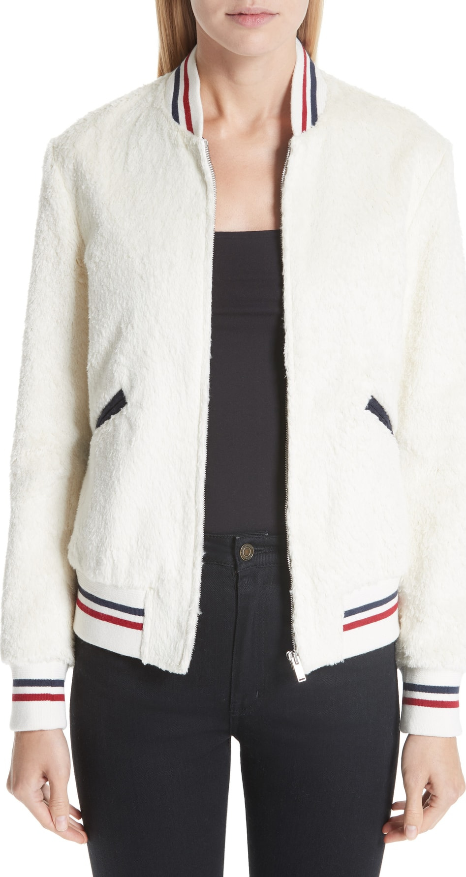 Saint Laurent Teddy Faux Fur Bomber Jacket