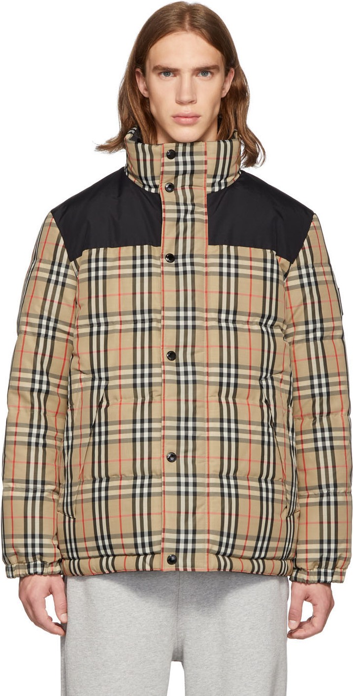 Burberry London England Reversible Beige Down IP Check Jacket