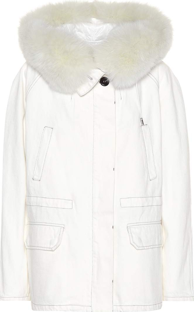 Army By Yves Salomon Fur-trimmed denim jacket