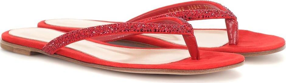 Gianvito Rossi Embellished suede sandals