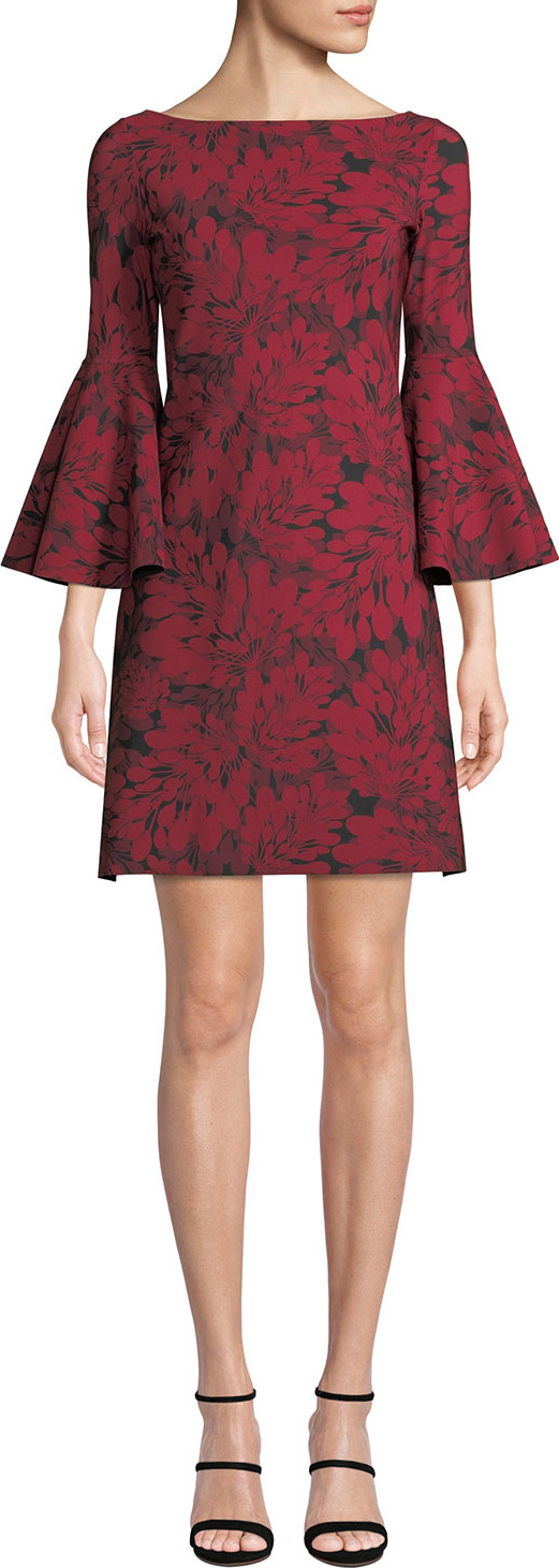 La Petite Robe di Chiara Boni Natalia Bell-Sleeve Floral-Print Dress