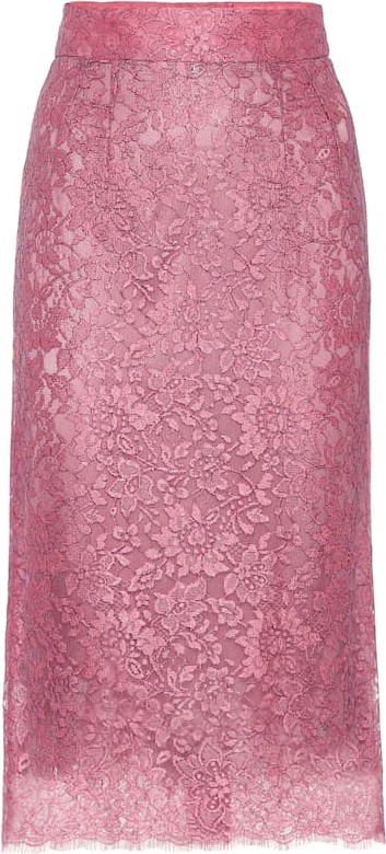 Dolce & Gabbana High-rise lace pencil skirt