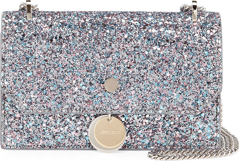 Jimmy Choo Finley Coarse Glitter Crossbody Bag