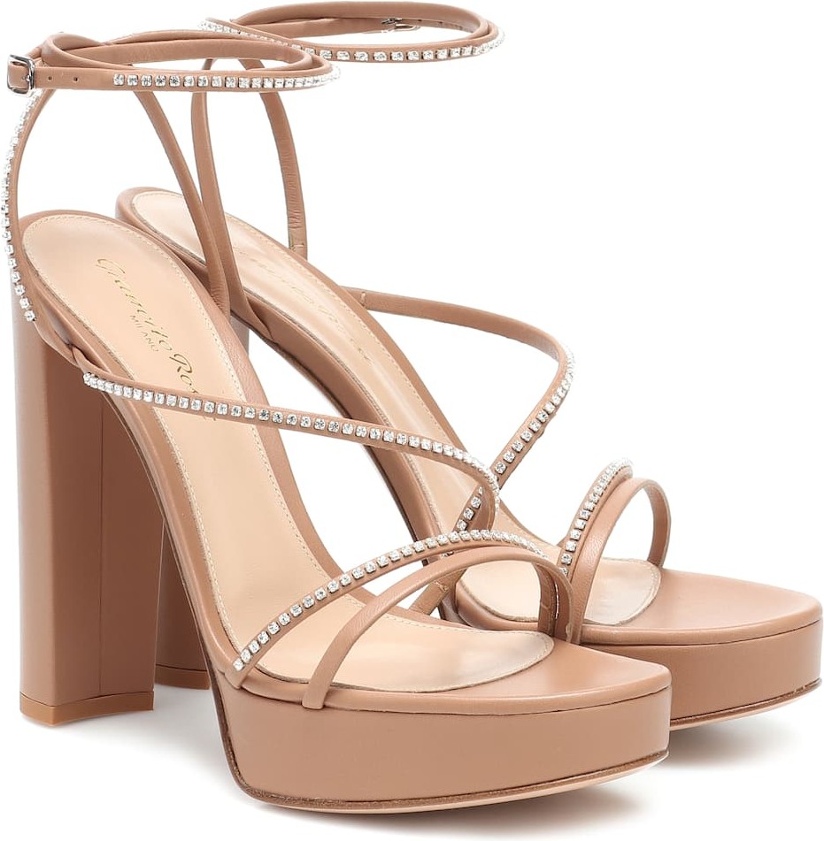 Gianvito Rossi Leather plateau sandals