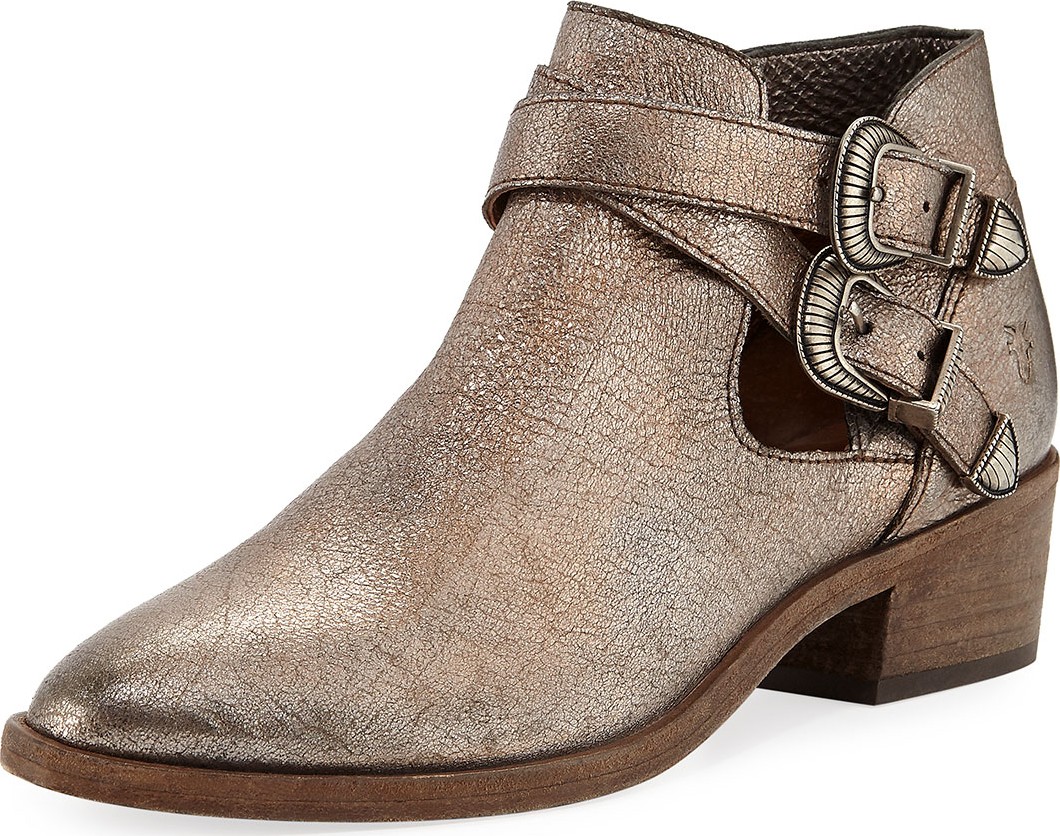 Frye Ray Western Metallic Ankle Booties