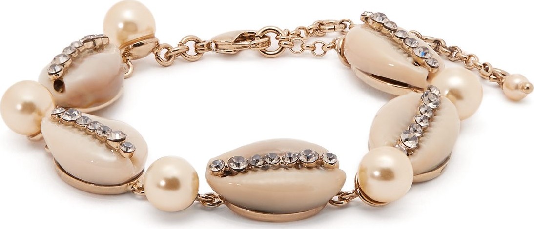 Etro Crystal and faux pearl-embellished shell bracelet