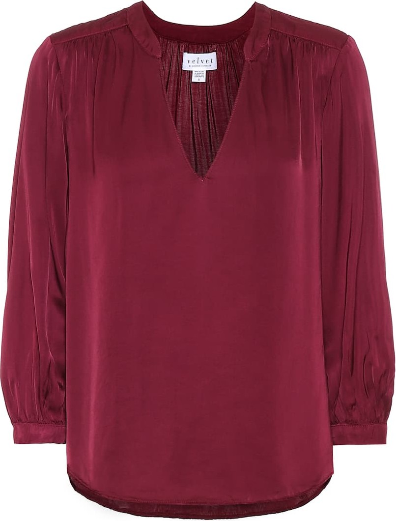 Velvet By Graham & Spencer Lori satin blouse