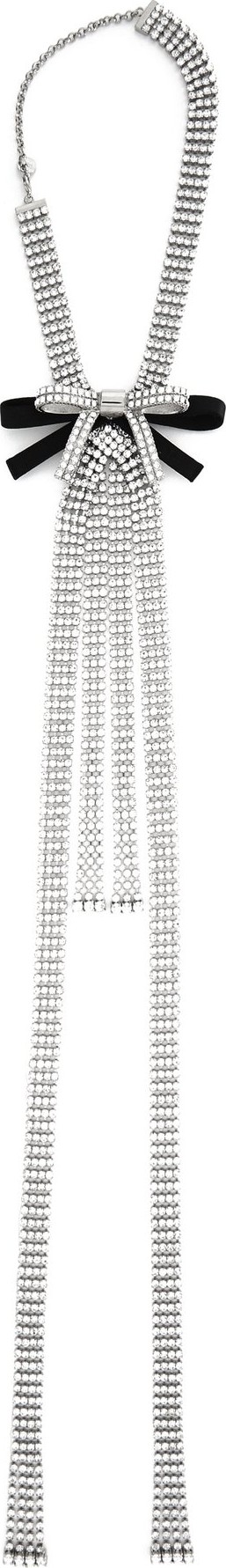 Miu Miu Crystal-embellished bow-tie necklace