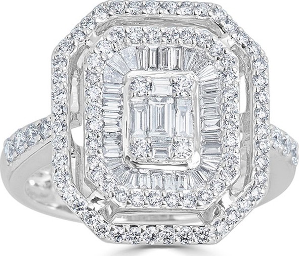 ZYDO 18k Mosaic Mixed-Cut Diamond Ring, 1.14tcw, Size 6.75