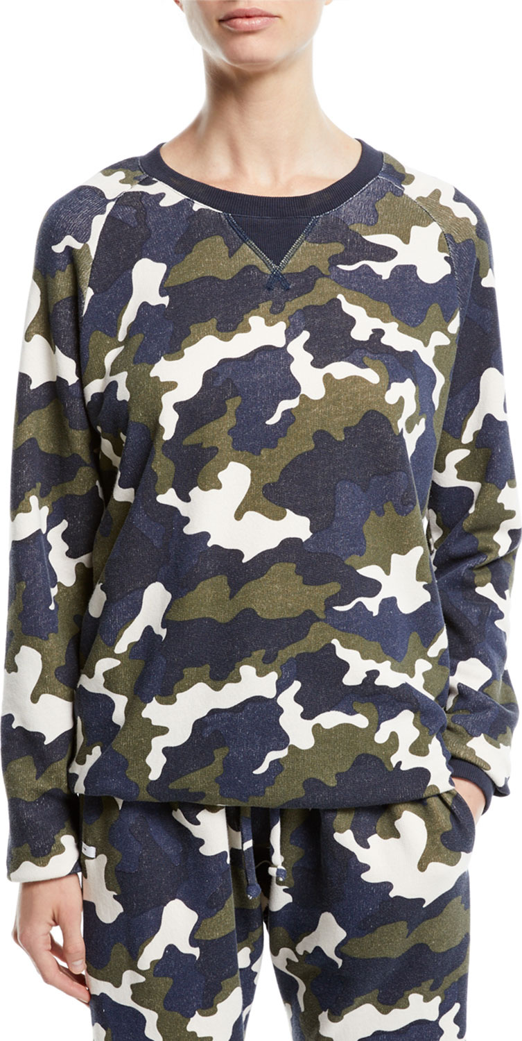 The Upside Sid Camo-Print French Terry Crewneck Top