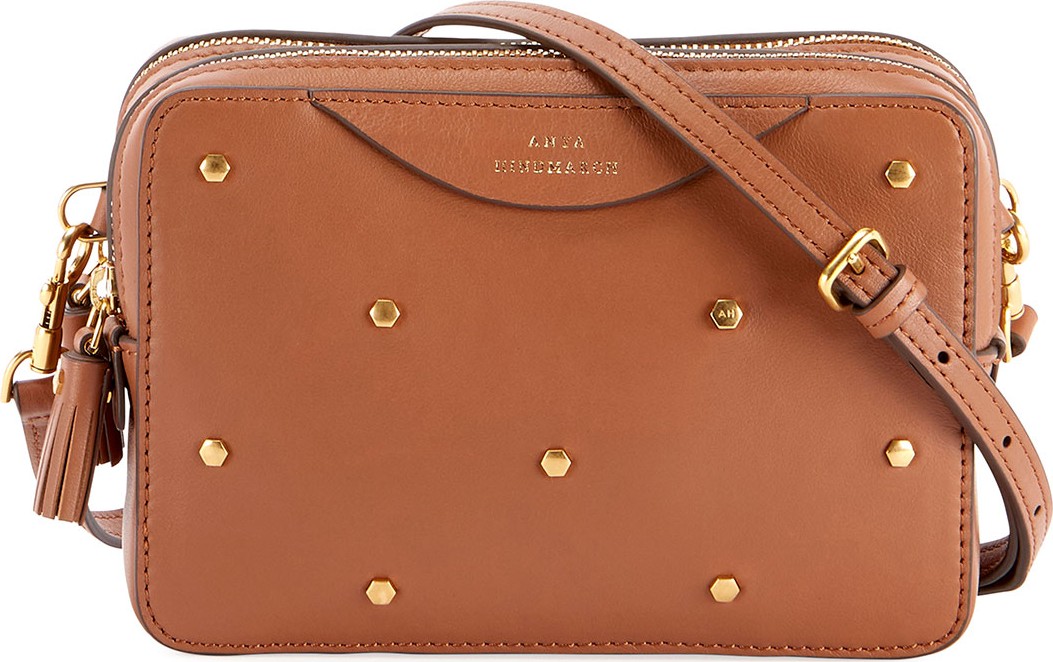 Anya Hindmarch Studded Leather Double-Zip Wallet On Strap