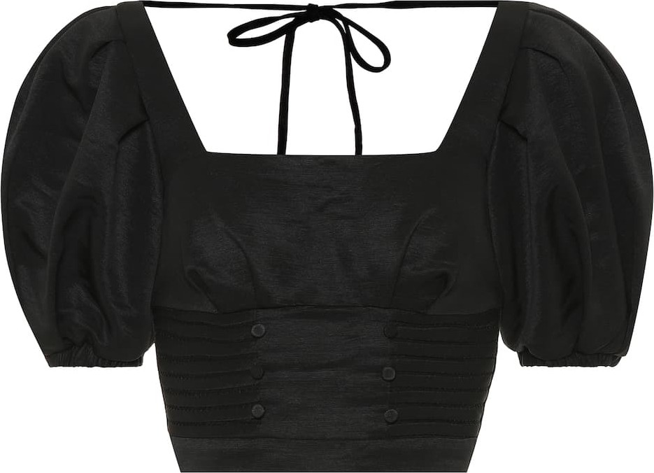 Self Portrait Twill crop top