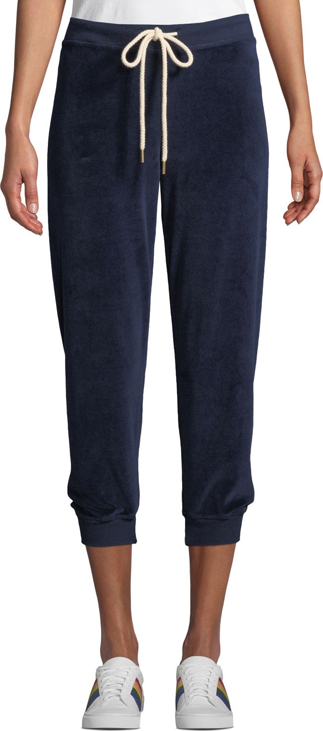THE GREAT. The Velour Cropped Sweatpants