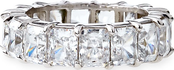 Fantasia by DeSerio Radiant-Cut CZ Eternity Band Ring