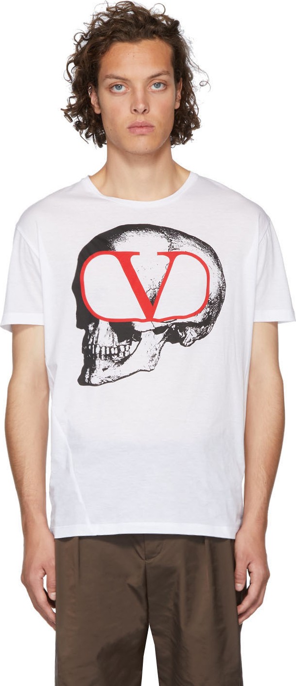 Valentino White Undercover Edition V Skull T-Shirt