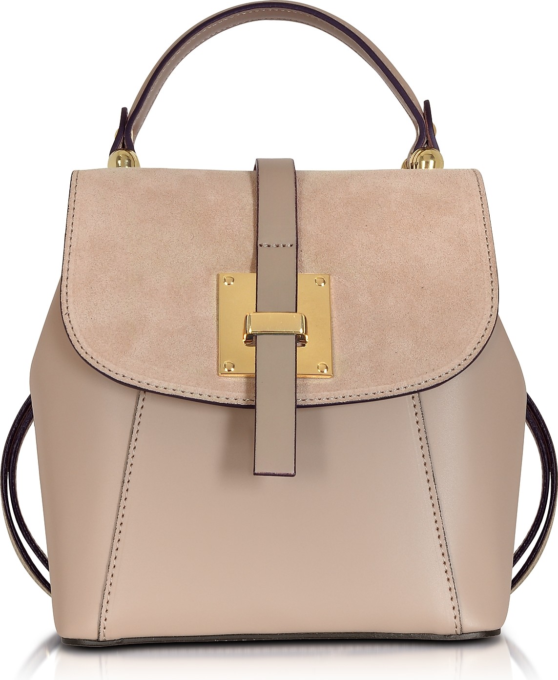 Gisèle 39 Palazia Black Suede and Leather Small Backpack