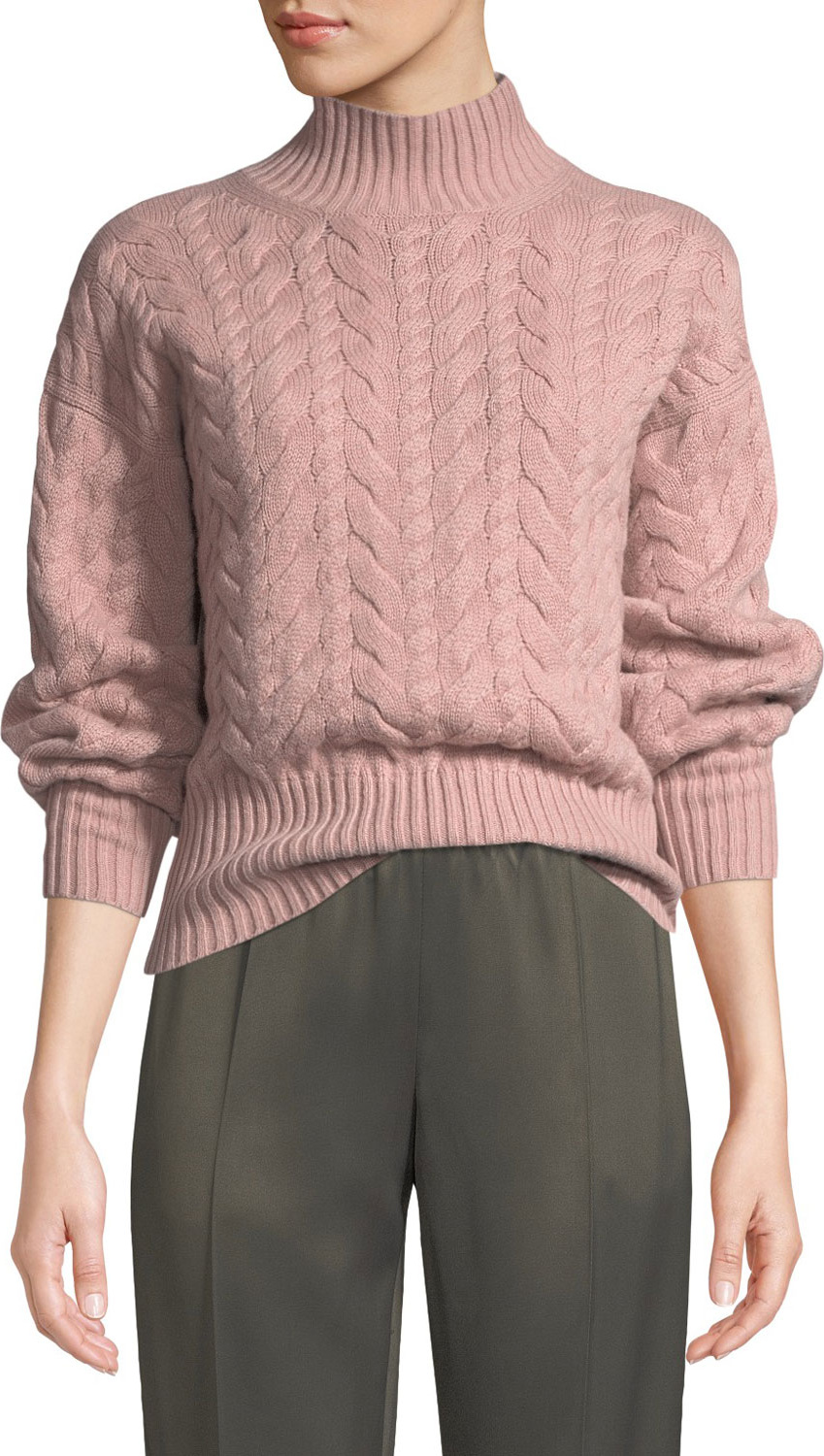 Agnona Turtleneck Cable-Knit Cashmere Sweater