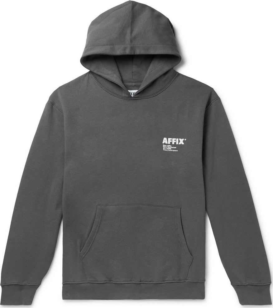 Affix Logo-Print Fleece-Back Cotton-Jersey Hoodie
