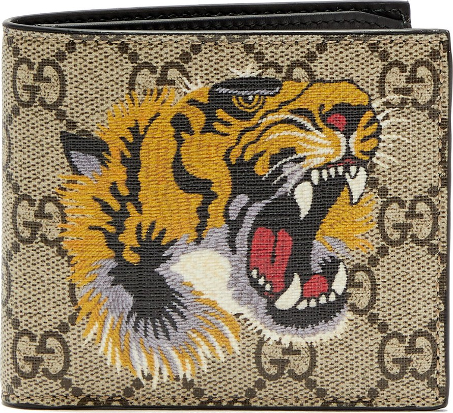 Gucci GG Supreme tiger-print canvas wallet