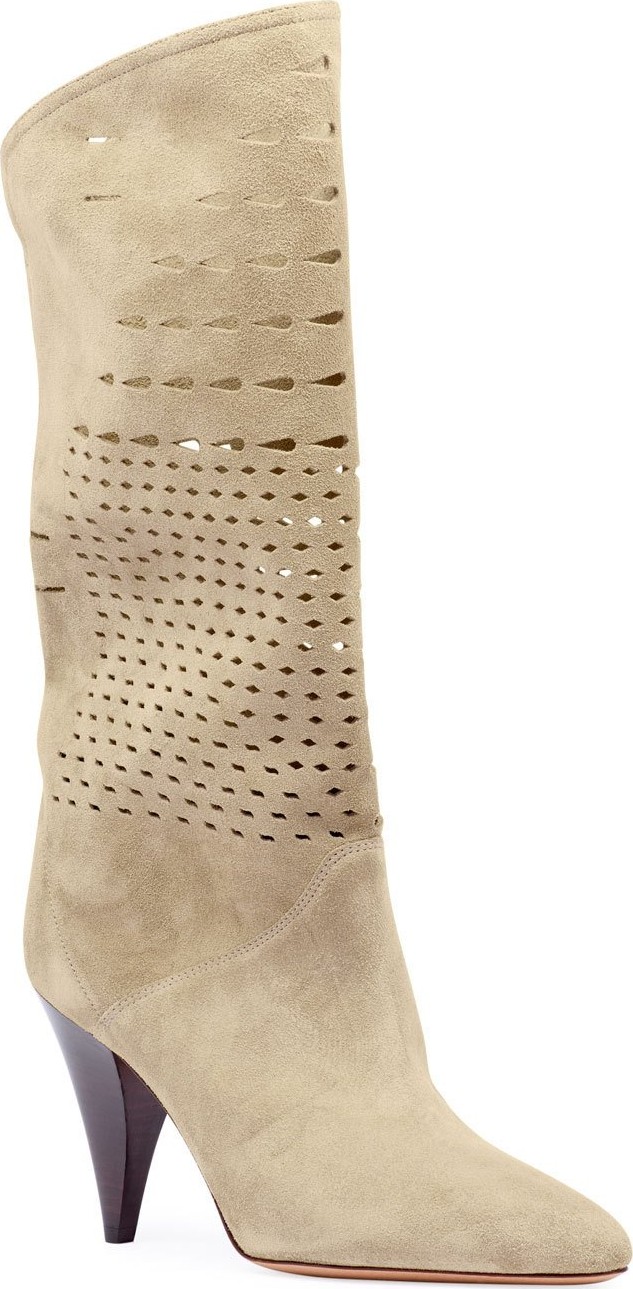 Isabel Marant Lurrey Cutout Suede Knee Boots