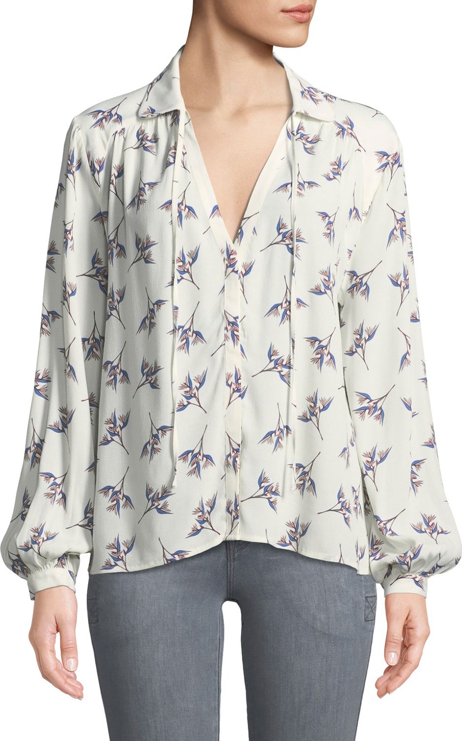 ba&sh Fausta Floral Button-Front Blouse