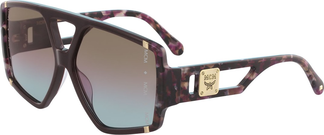 MCM Acetate Metal-Trim Aviator Sunglasses