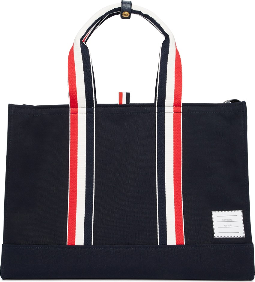 Thom Browne Navy East/West Tote