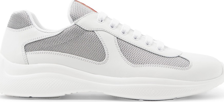 Prada America's Cup Leather and Mesh Sneakers