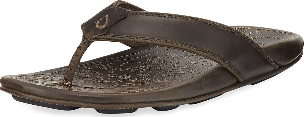 Olukai Waimea Leather Thong Sandal