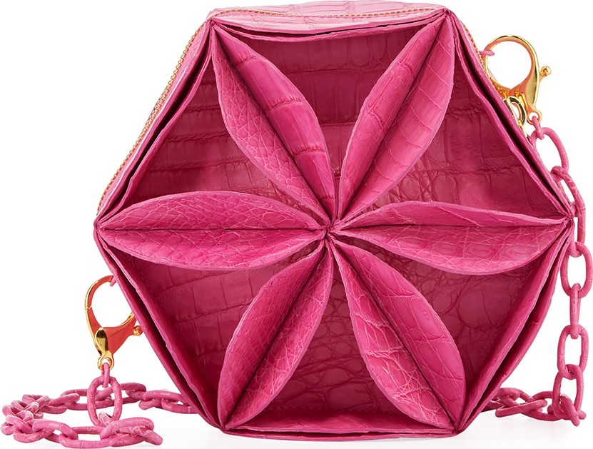 Nancy Gonzalez Rossette Circle Crocodile Crossbody Bag