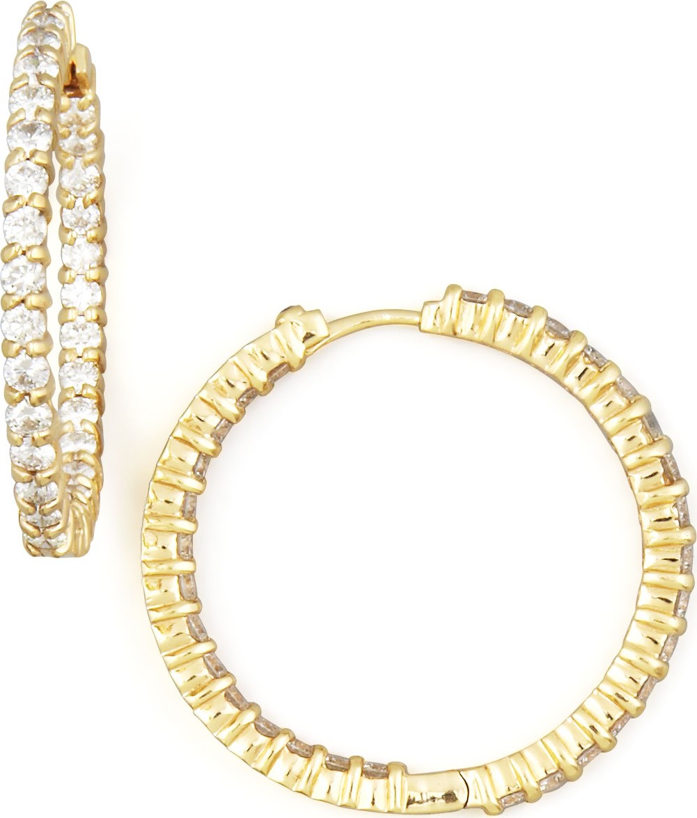 Roberto Coin 30mm Yellow Gold Diamond Hoop Earrings, 2.84ct