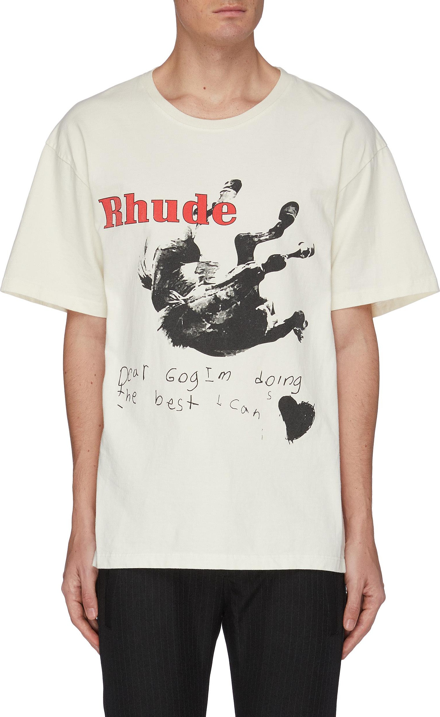 RHUDE Falling horse print T-shirt