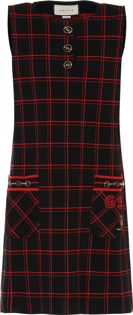 Gucci Plaid wool minidress