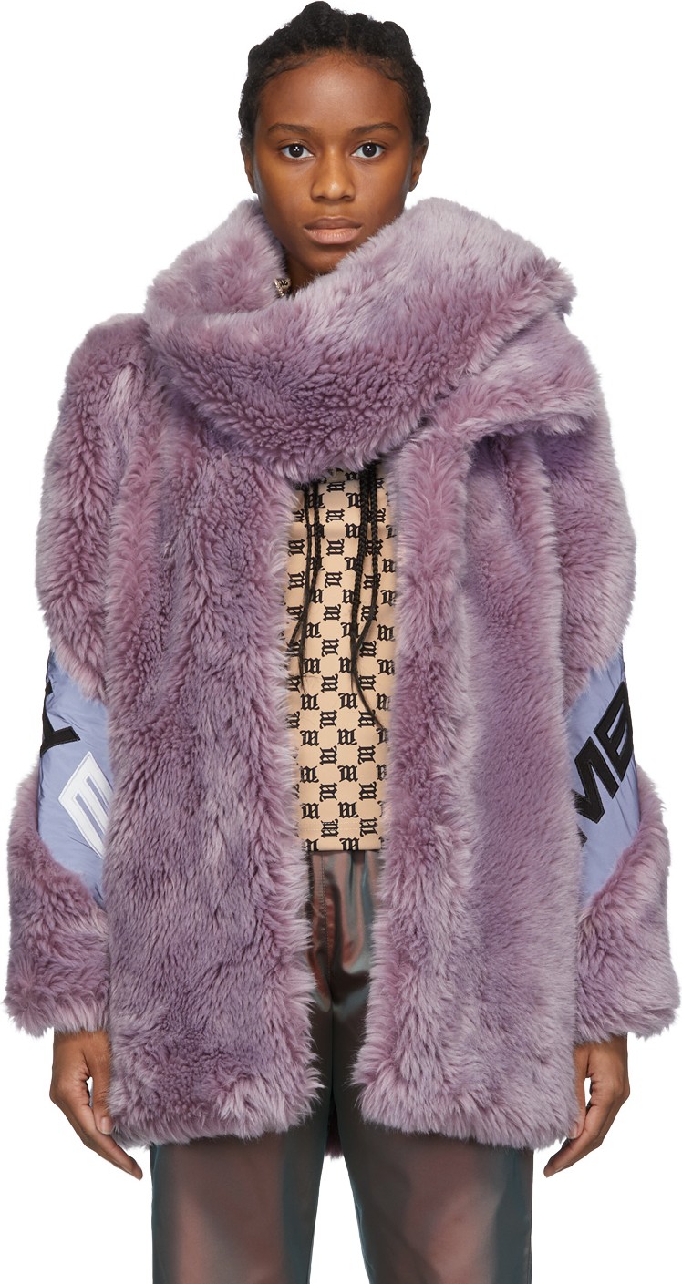 Misbhv Purple Faux-Fur Europa Coat