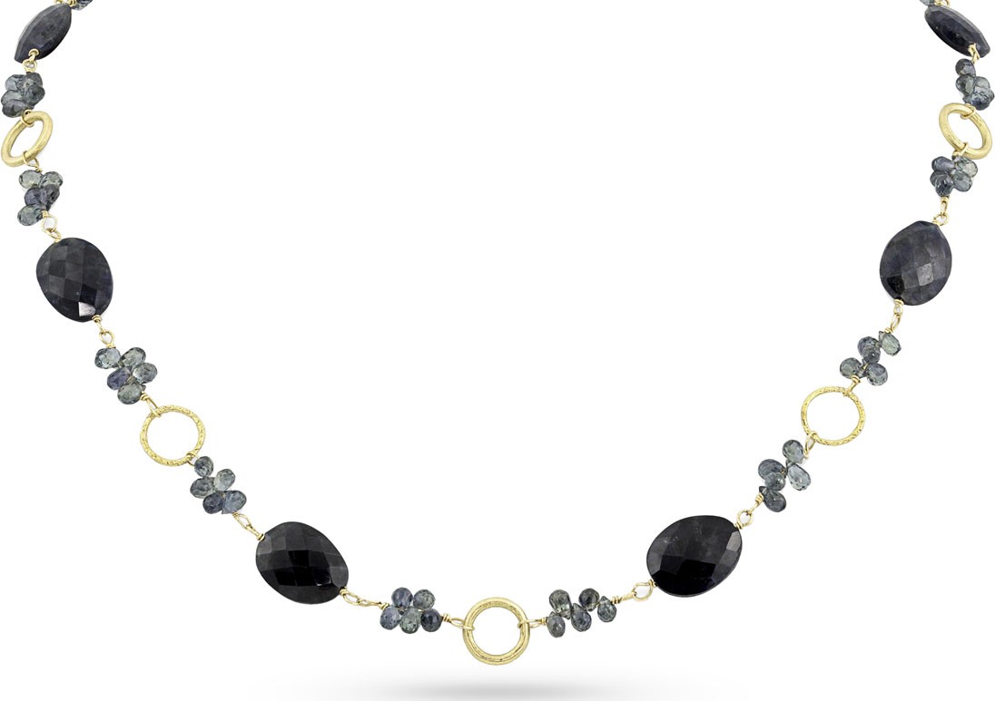 Dominique Cohen 18k Gold Sapphire & Link Necklace