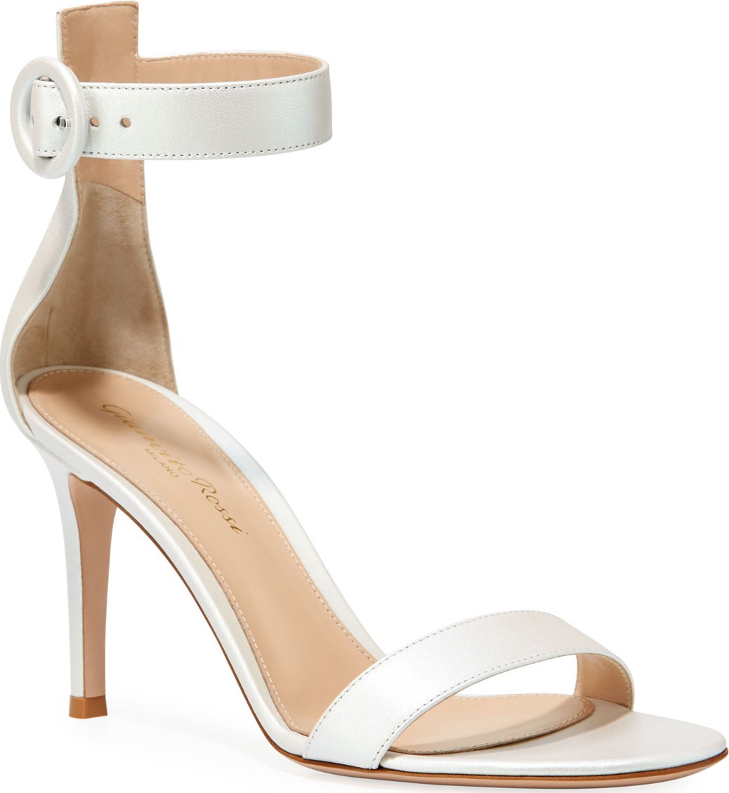 Gianvito Rossi Aurora Portofino Pearlescent Ankle-Strap Sandals