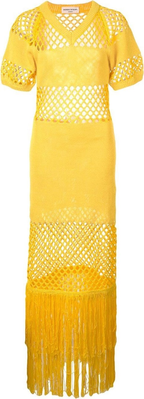 Sonia Rykiel mesh fringe maxi dress