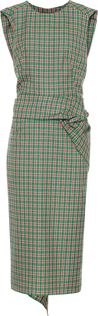 Dries Van Noten Checked cotton-blend midi dress