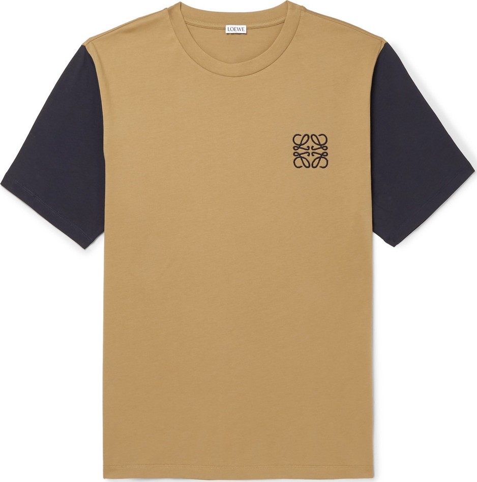 LOEWE Logo-Embroidered Two-Tone Cotton-Jersey T-Shirt