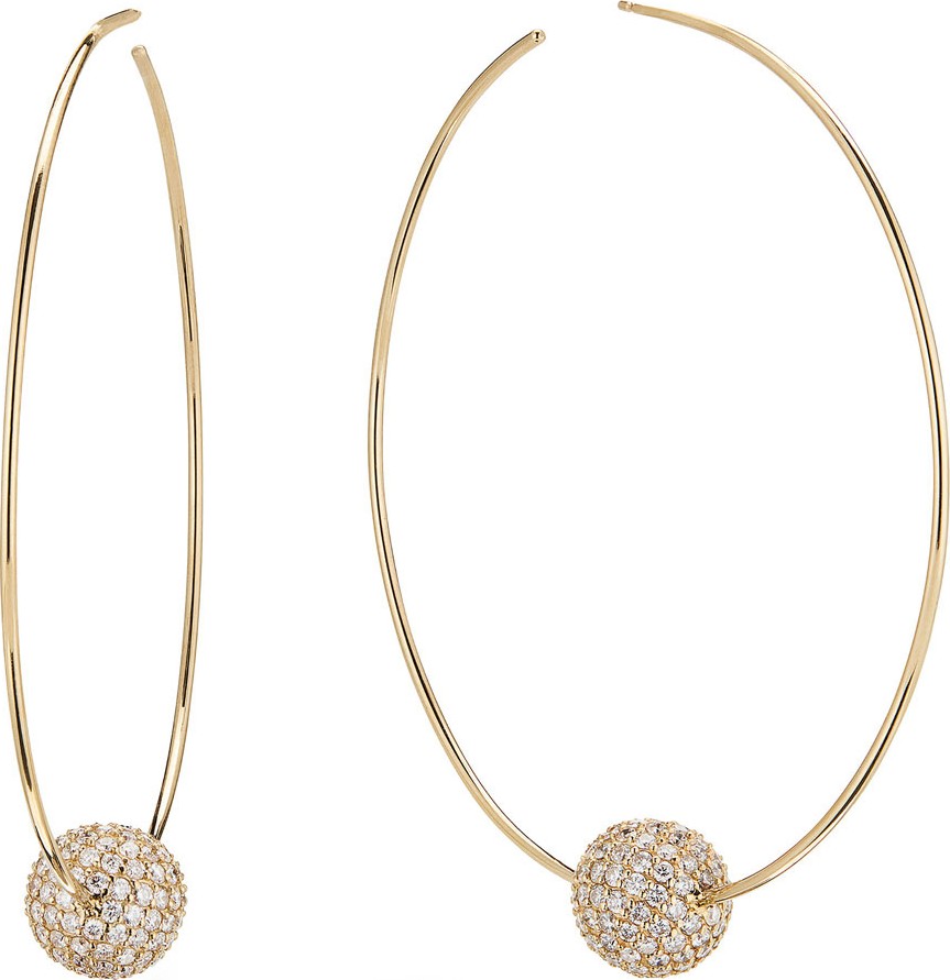 Lana 14k Diamond Lumen Hoop Earrings
